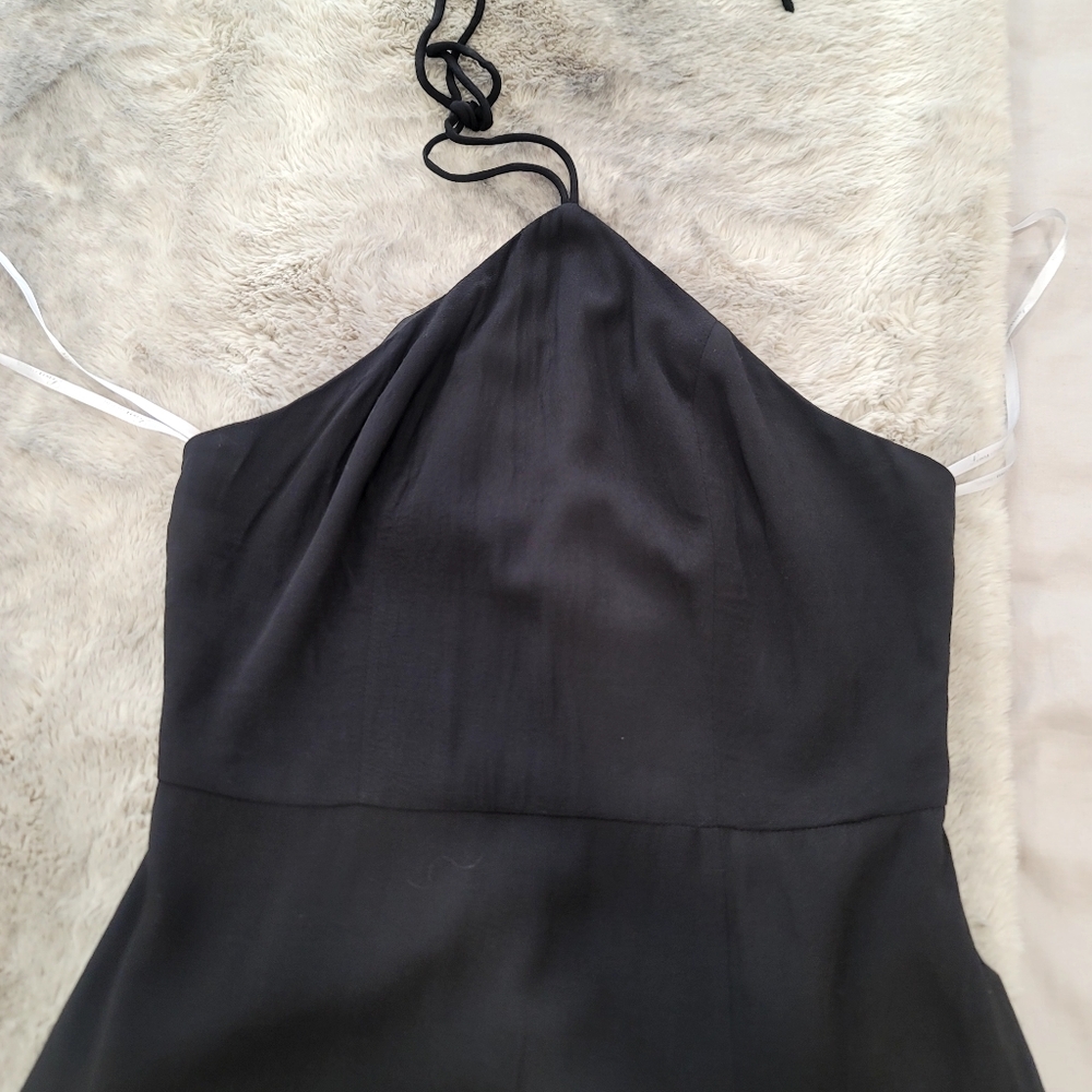LOVER + FRIENDS Black Halter Gown Maxi Dress With Side Slit Size Medium - Picture 6 of 17